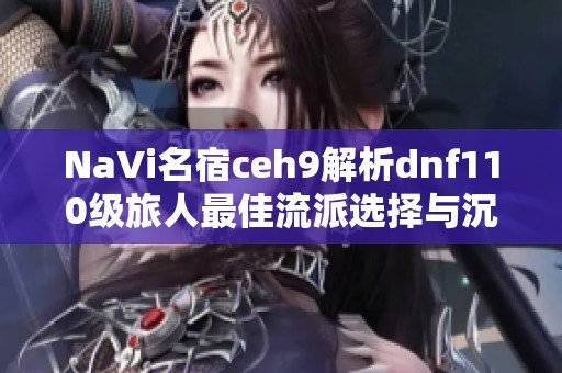 NaVi名宿ceh9解析dnf110级旅人最佳流派选择与沉默开发者看法