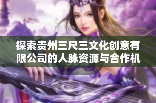 探索贵州三尺三文化创意有限公司的人脉资源与合作机会