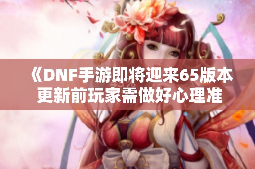 《DNF手游即将迎来65版本 更新前玩家需做好心理准备》