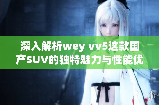 深入解析wey vv5这款国产SUV的独特魅力与性能优势