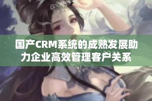 国产CRM系统的成熟发展助力企业高效管理客户关系