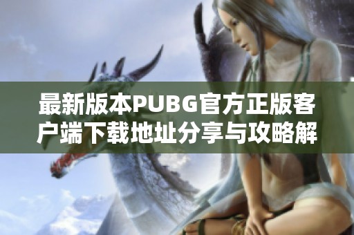 最新版本PUBG官方正版客户端下载地址分享与攻略解析