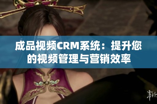 成品视频CRM系统：提升您的视频管理与营销效率