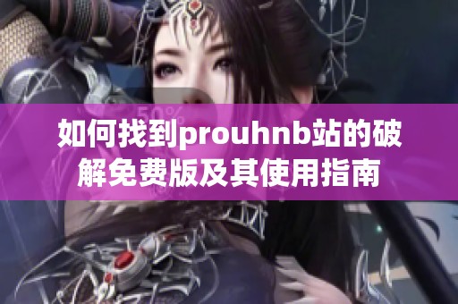 如何找到prouhnb站的破解免费版及其使用指南