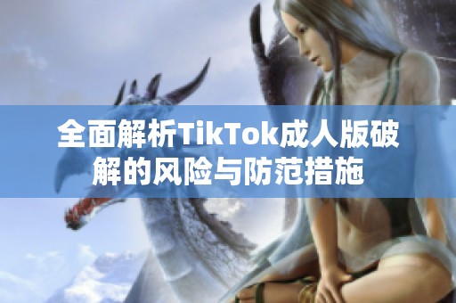 全面解析TikTok成人版破解的风险与防范措施