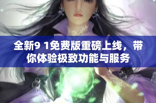 全新9 1免费版重磅上线，带你体验极致功能与服务