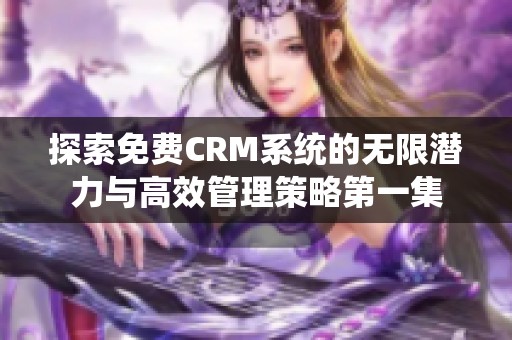 探索免费CRM系统的无限潜力与高效管理策略第一集