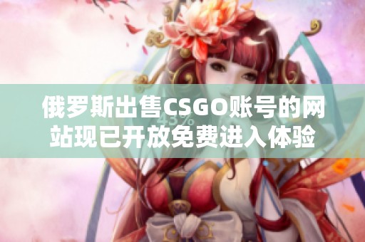 俄罗斯出售CSGO账号的网站现已开放免费进入体验