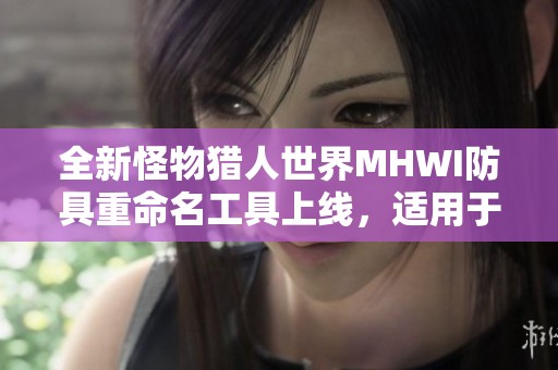 全新怪物猎人世界MHWI防具重命名工具上线，适用于男女角色