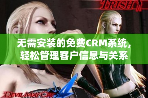 无需安装的免费CRM系统，轻松管理客户信息与关系