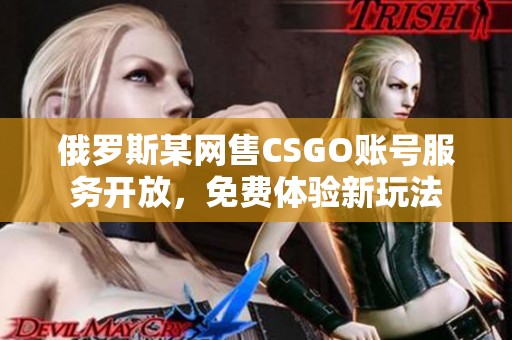 俄罗斯某网售CSGO账号服务开放，免费体验新玩法